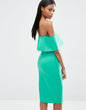 Lavish Alice Deep Bandeau Asymmetric Hem Midi Dress